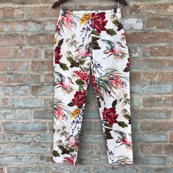 Fibers by Barbara Lesser Pants - Floral Tropical Pants Career Slim Trousers Fibers